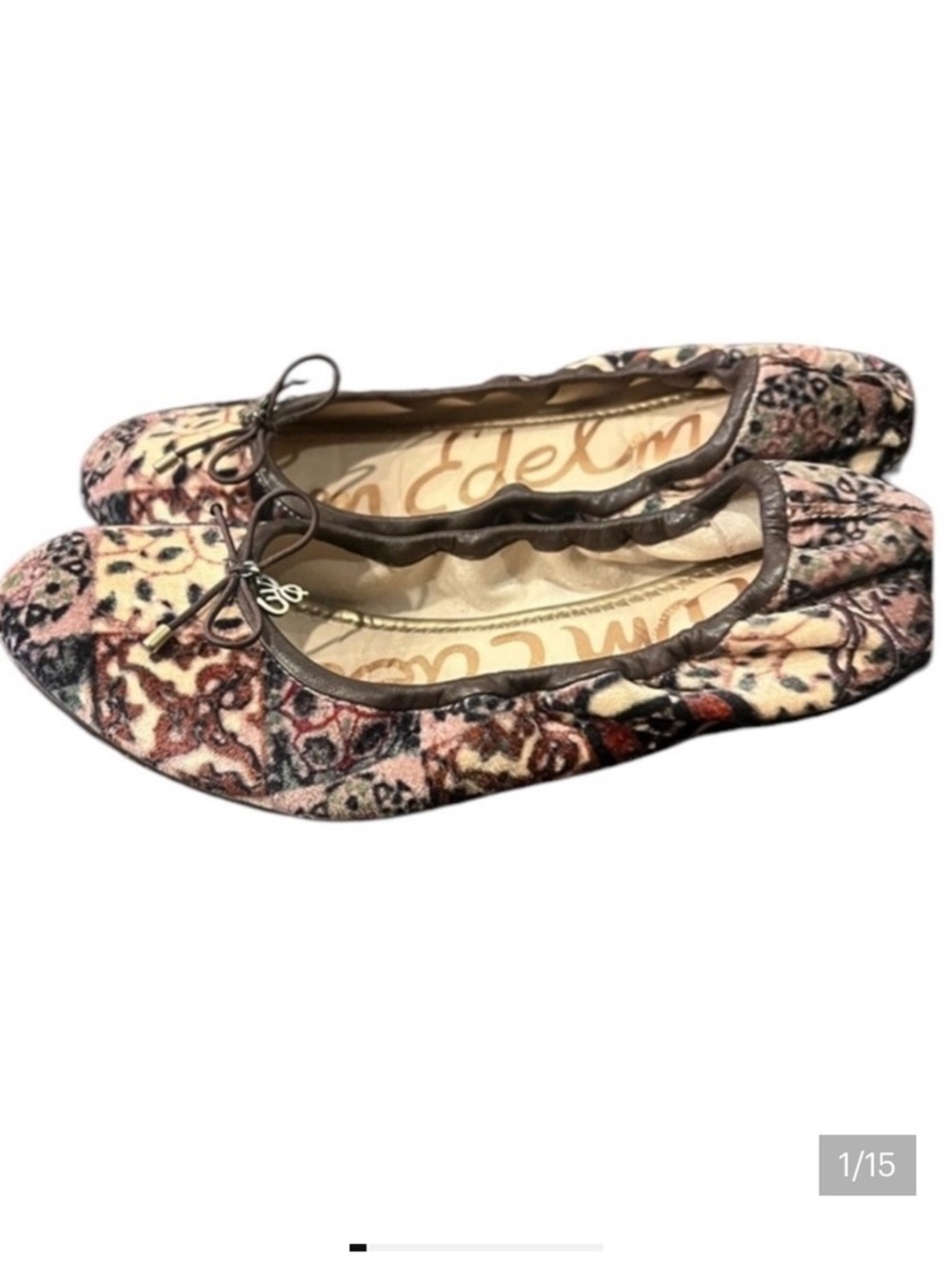 Sam Edelman velveteen ballet slippers very good condition size 7 1/2 multicolor
